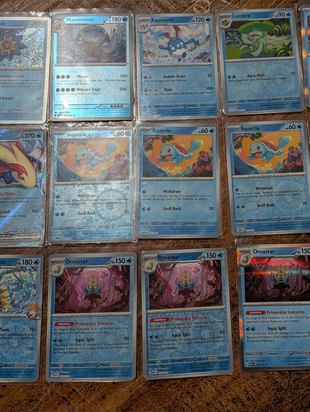 Pokemon Blue Water-Type Holo Card Collection (Blue)